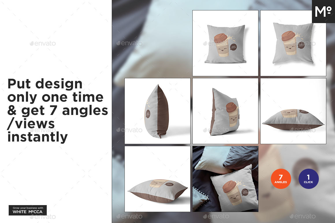 Square Pillow Generator Mockup by Mocca2Go GraphicRiver