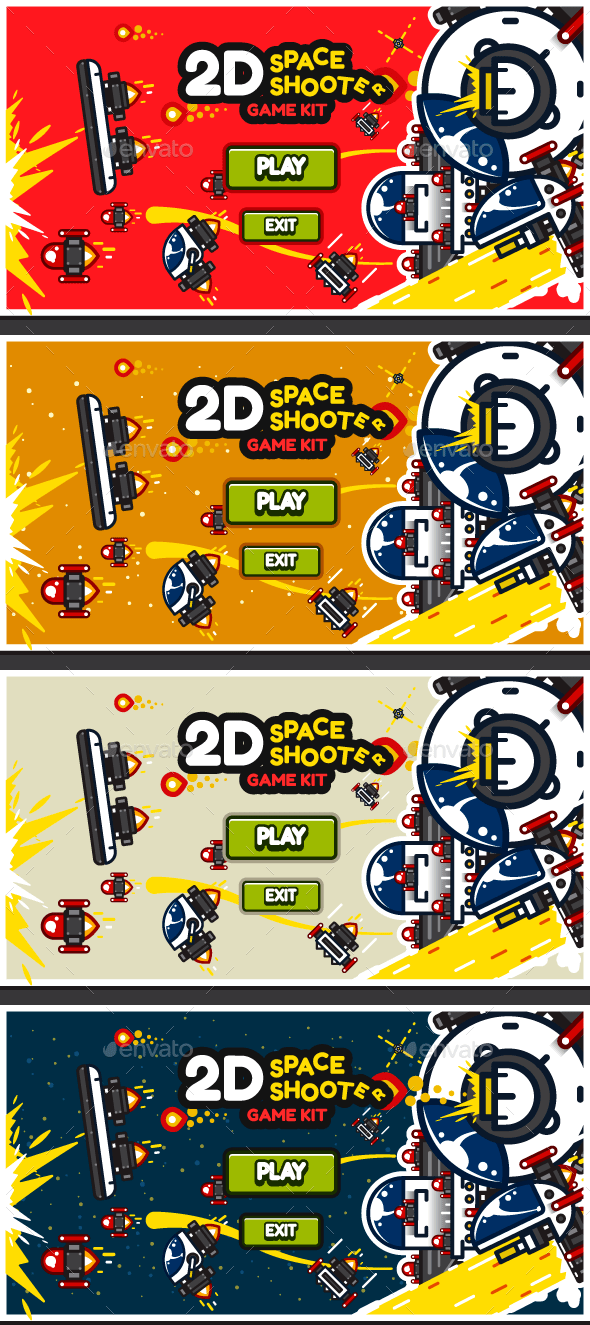 2D Space Shooter Game Kit, Game Assets GraphicRiver
