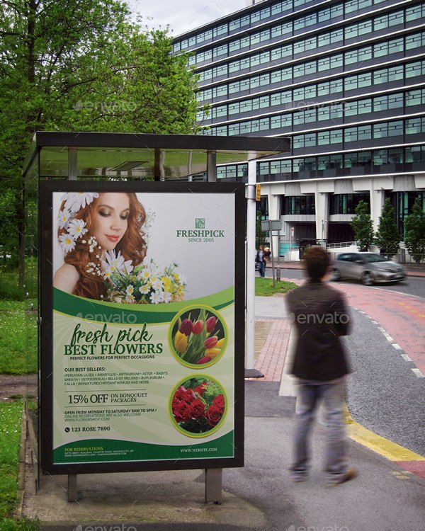 Flower Shop Poster, Print Templates GraphicRiver