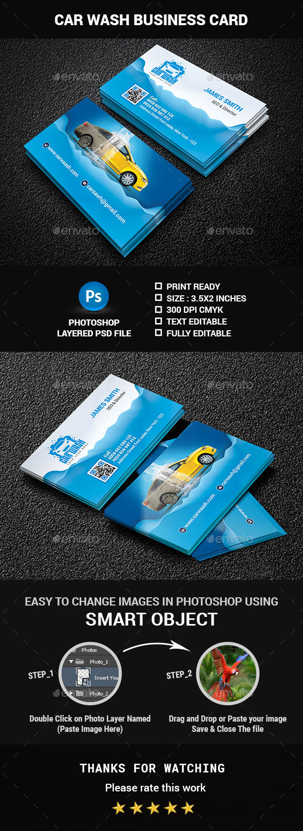 Car Wash Business Card by CreativeTouch GraphicRiver