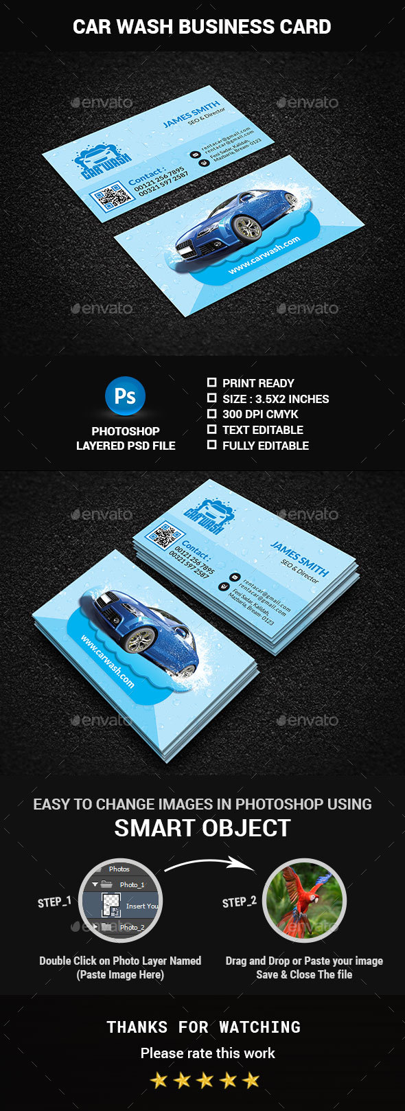 Car Wash Business Card by CreativeTouch GraphicRiver