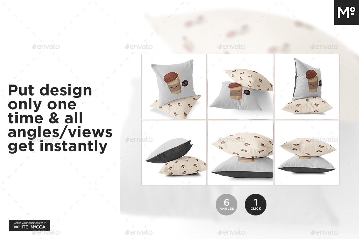 2 Square Pillows Generator Mockup by Mocca2Go GraphicRiver