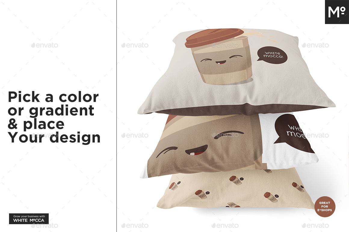 3 Square Pillows Generator Mockup by Mocca2Go GraphicRiver