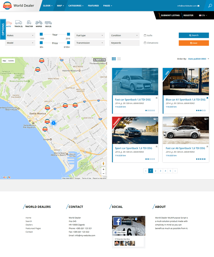 Car Dealer Classified Directory Template by sanljiljan ThemeForest