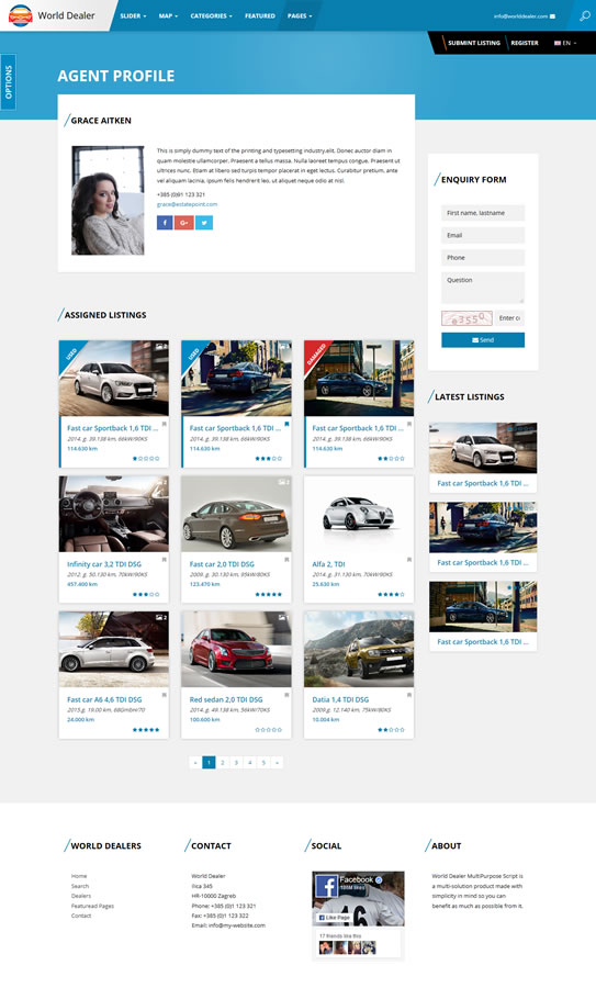 Car Dealer Classified Directory Template by sanljiljan ThemeForest