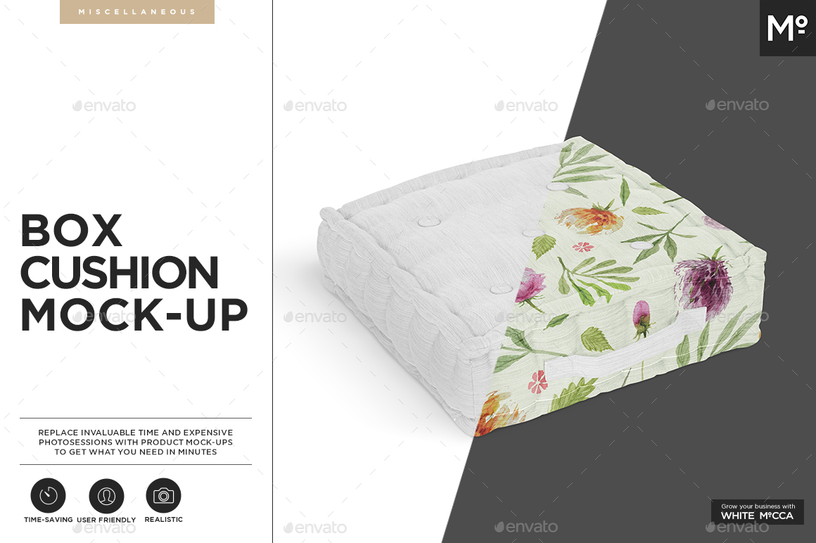 Box Cushions Mockup by Mocca2Go GraphicRiver