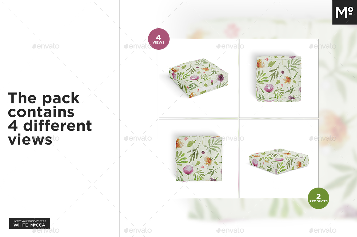 Box Cushions Mockup by Mocca2Go GraphicRiver