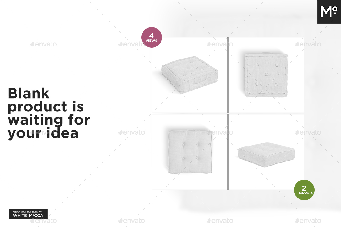 Box Cushions Mockup by Mocca2Go GraphicRiver