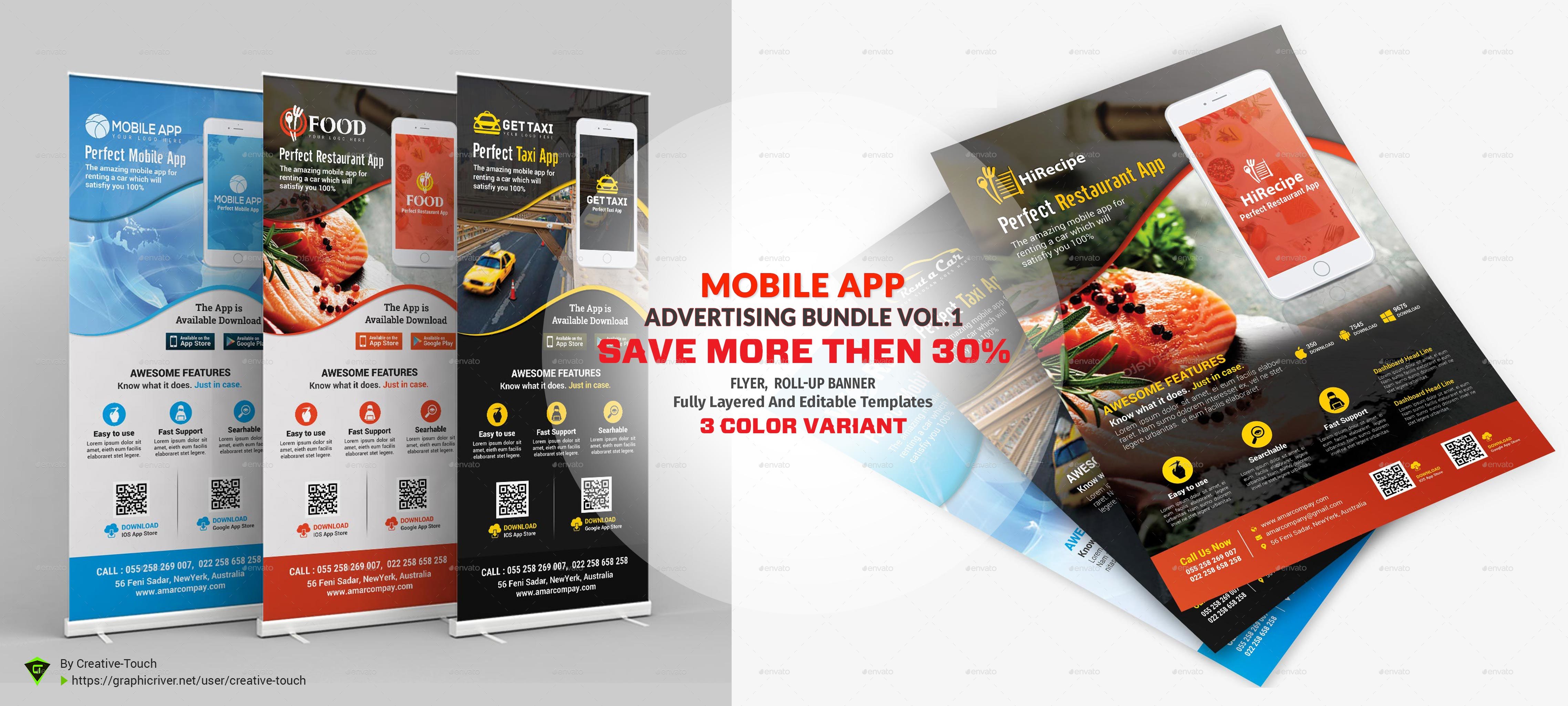 Mobile App Advertising Bundle Vol.1 by CreativeTouch GraphicRiver