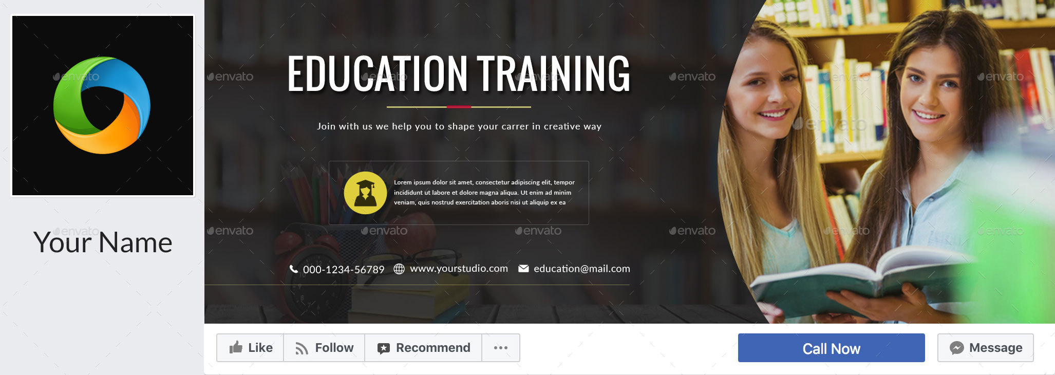 Education Facebook Covers 4 Designs by Hyov GraphicRiver