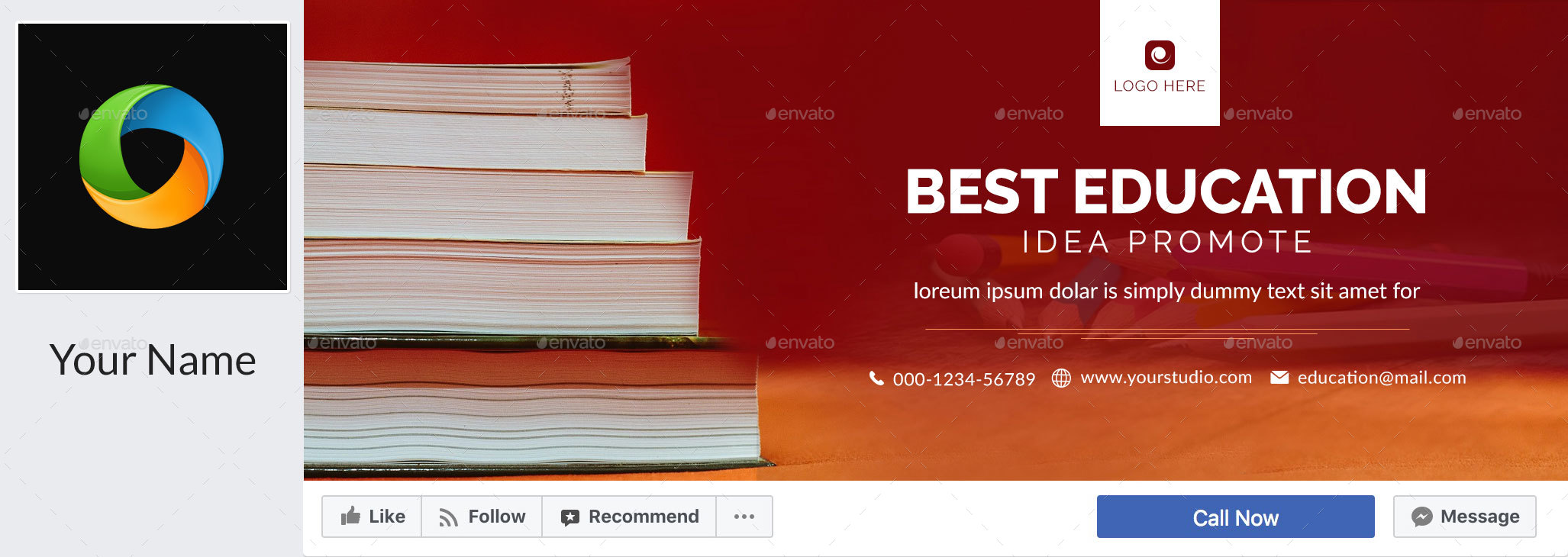 Education Facebook Covers 4 Designs by Hyov GraphicRiver