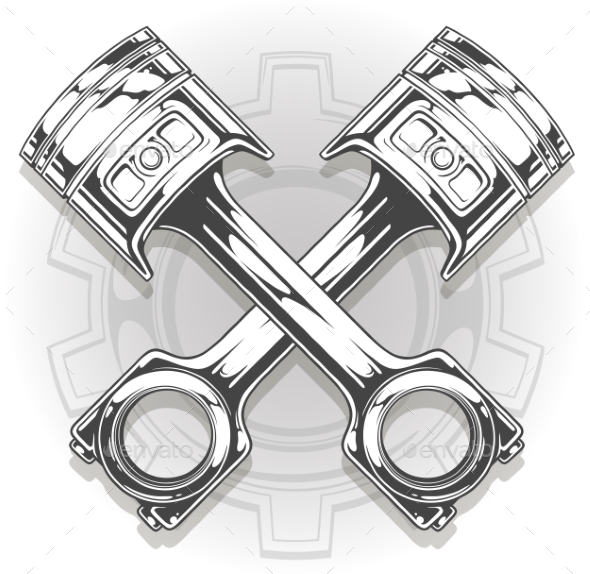 Double Graphic Black Car Engine Piston by GB_Art GraphicRiver