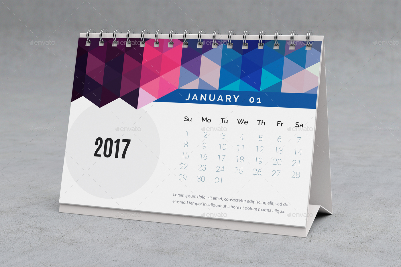 A5 Desk Calendar MockUp, Graphics GraphicRiver