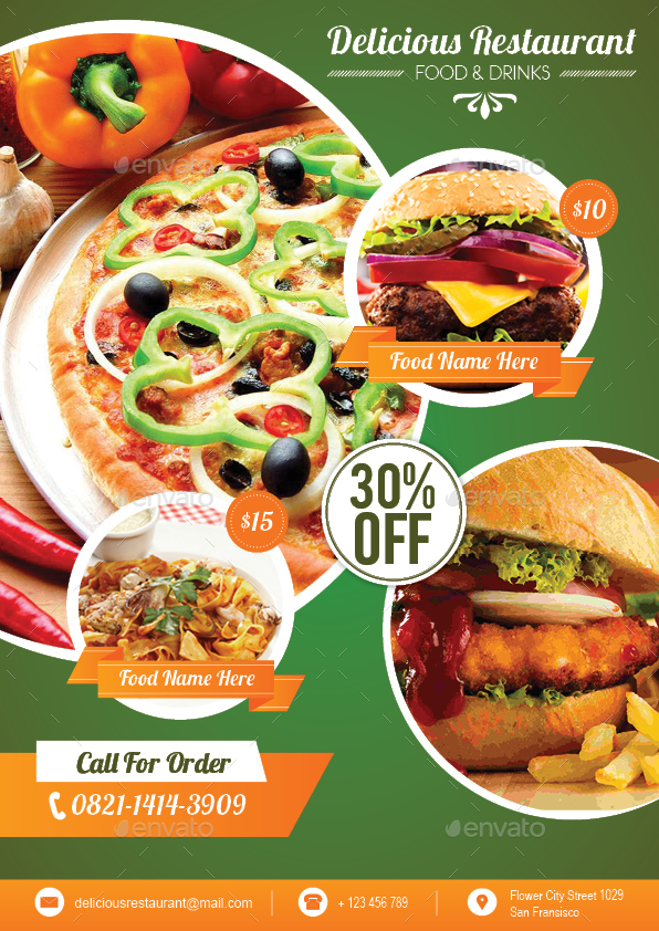Food Flyer Template Vol. 7 by avindaputri GraphicRiver