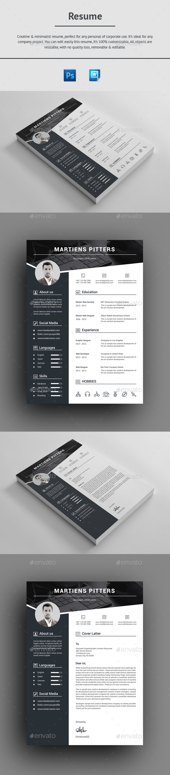 Print Template GraphicRiver Resume 20918340 »