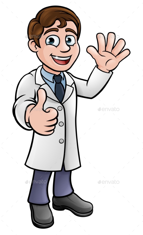 Cartoon Scientist Doctor or Lab Tech by Krisdog GraphicRiver