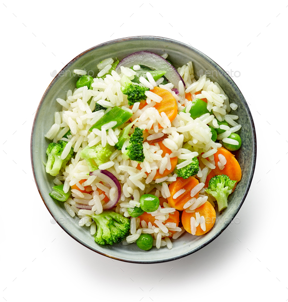 bowl of rice and vegetables Stock Photo by magone PhotoDune