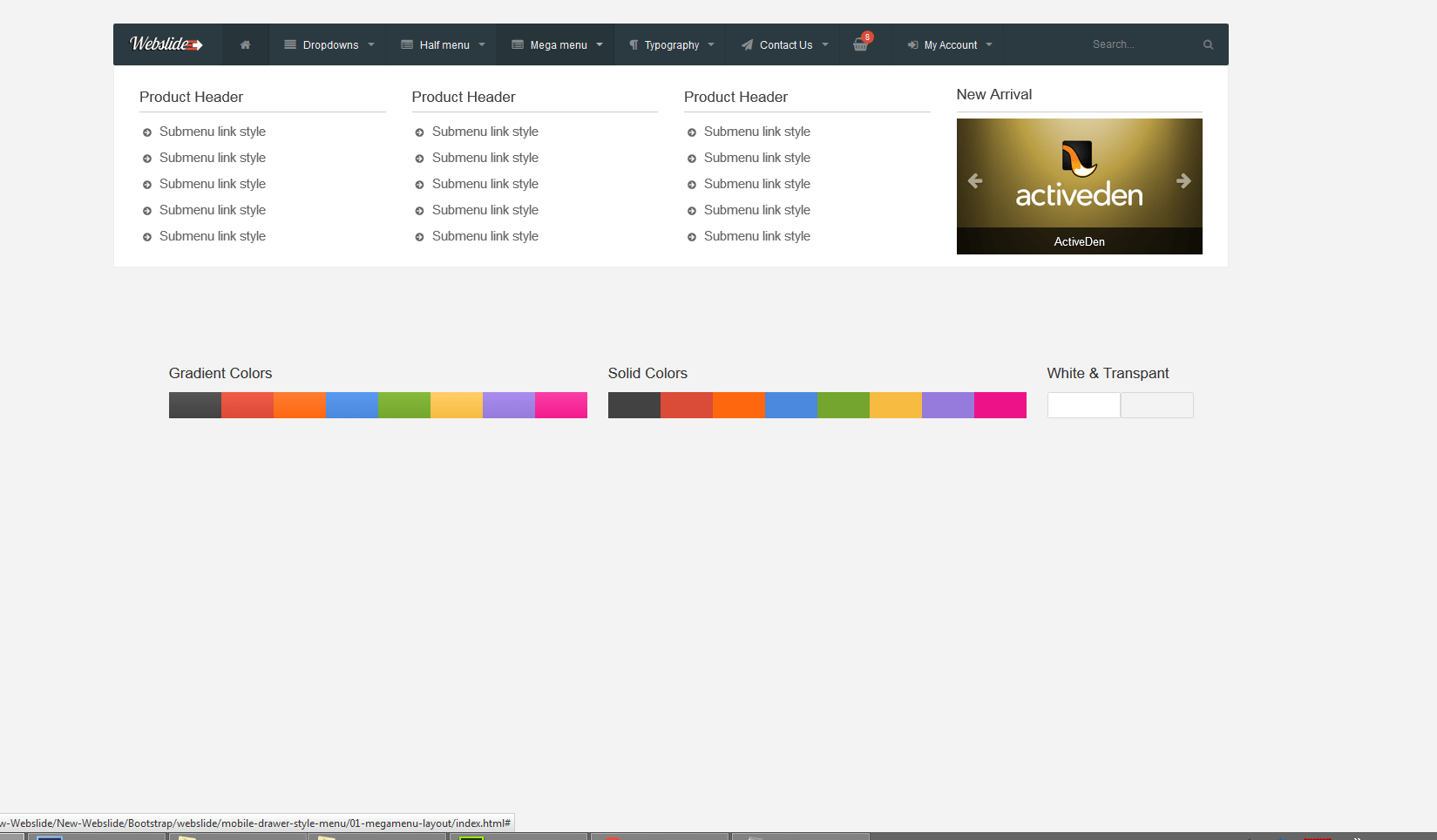  Slide Bootstrap 4 Mega Menu Responsive by UXWing CodeCanyon