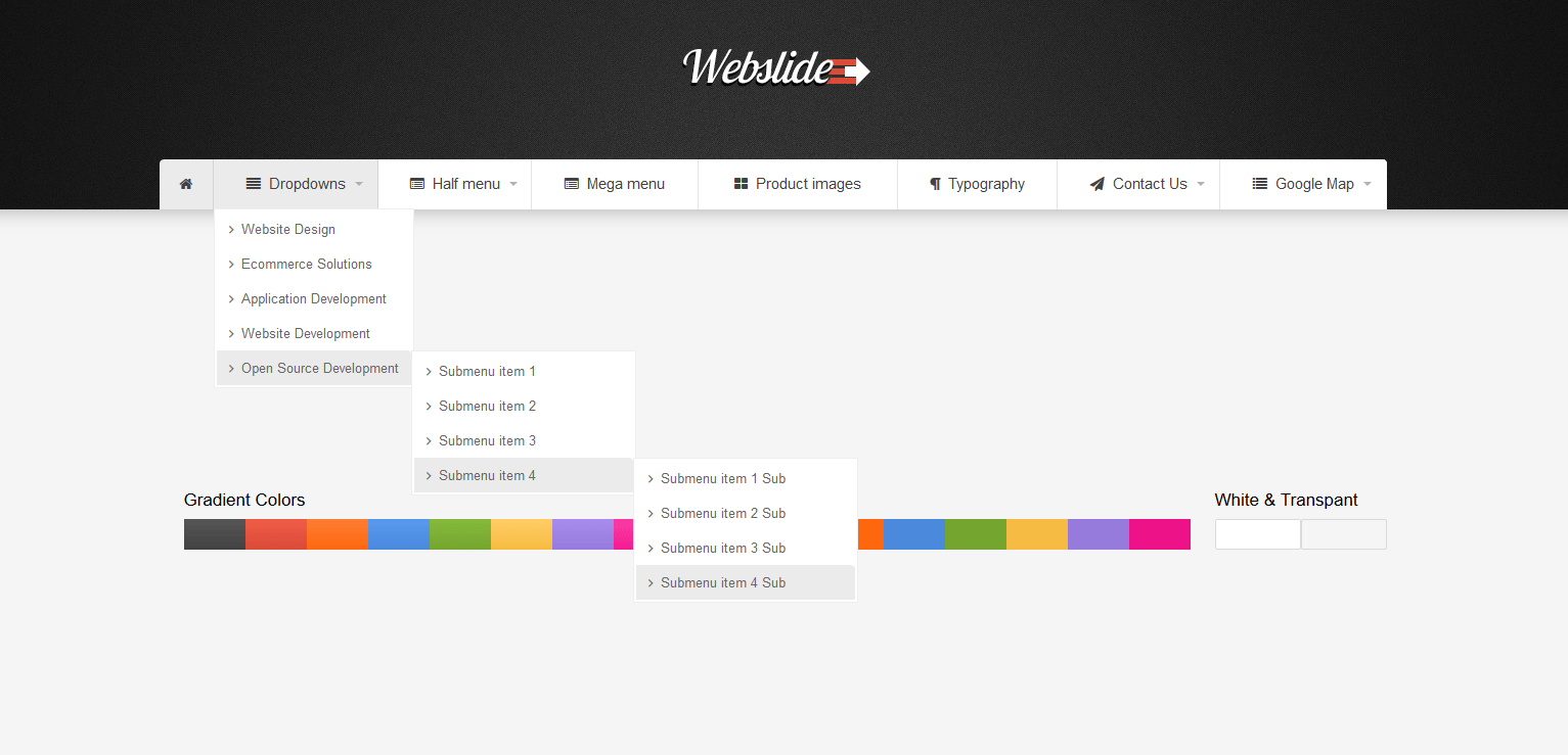  Slide Bootstrap 4 Mega Menu Responsive by UXWing CodeCanyon