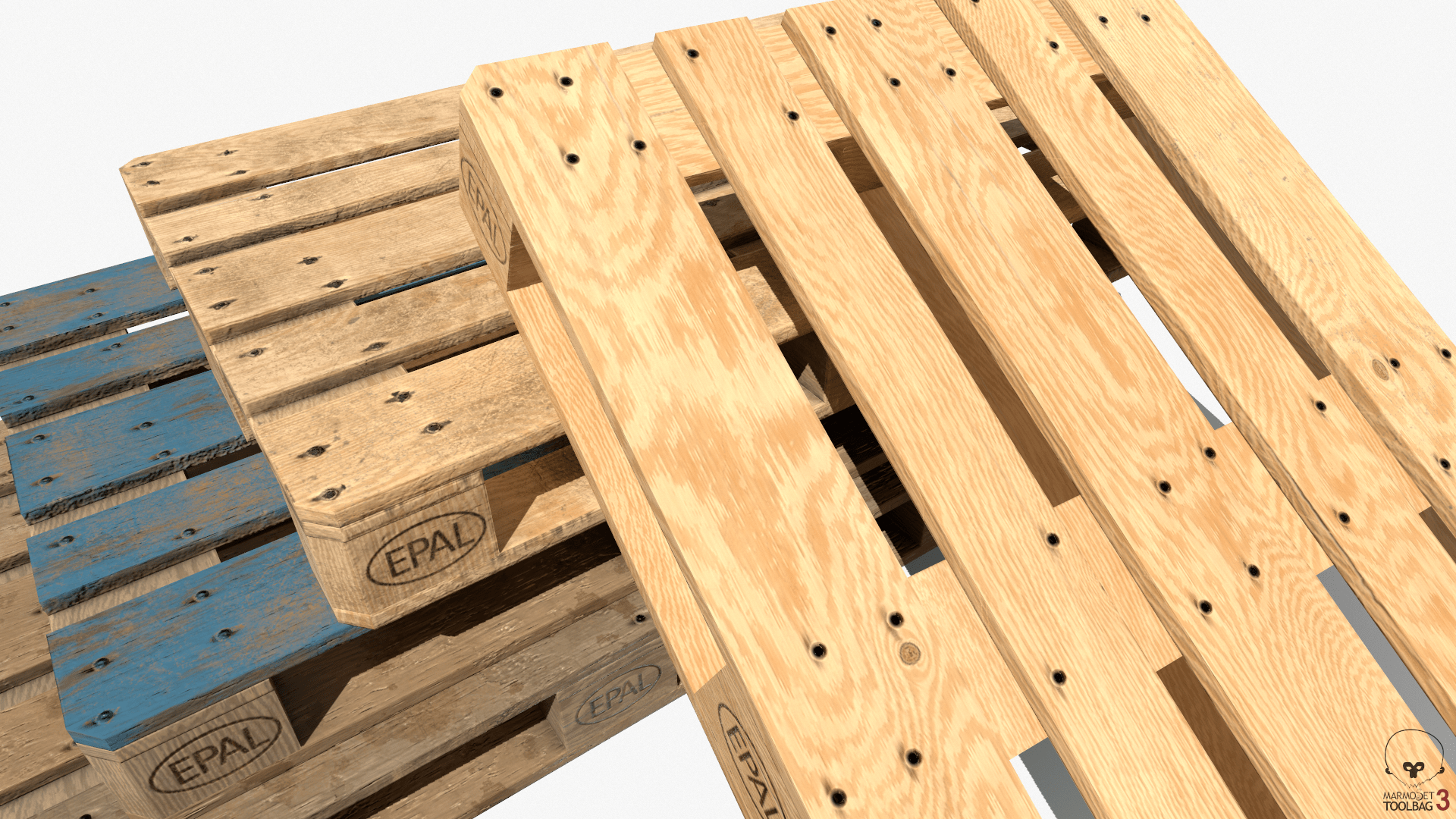 Euro Palette 4 Types Low Poly Pbr By Cerebrate 3docean