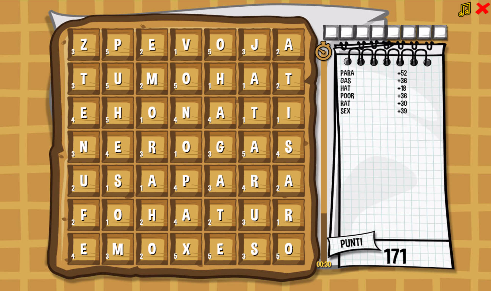 Waffle HTML5 Word Game by codethislab CodeCanyon