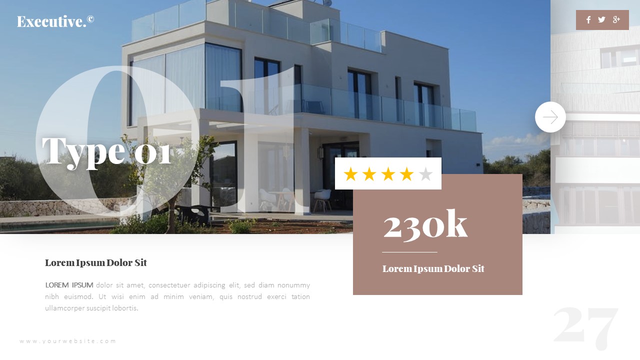 Executive Real Estate Presentation Template, Presentation Templates