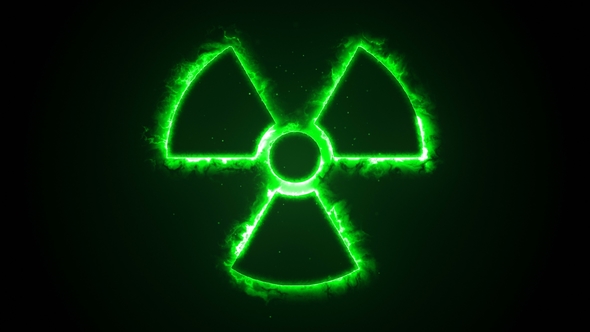 Green Fire or Flow Energy From Nuclear and Biohazard Symbols. by FlashMovie