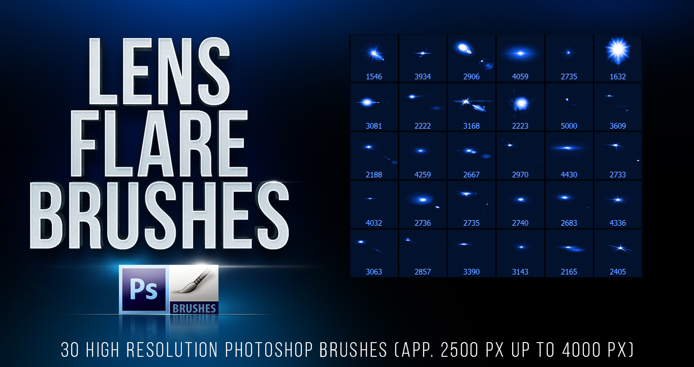 30 Lens Flare Brushes for Addons GraphicRiver