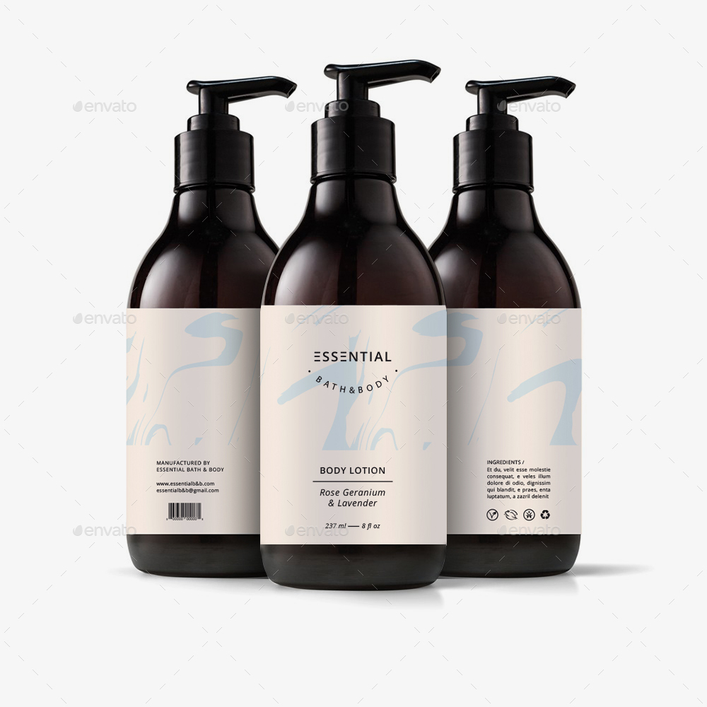Body Lotion Label Set by monostudio GraphicRiver