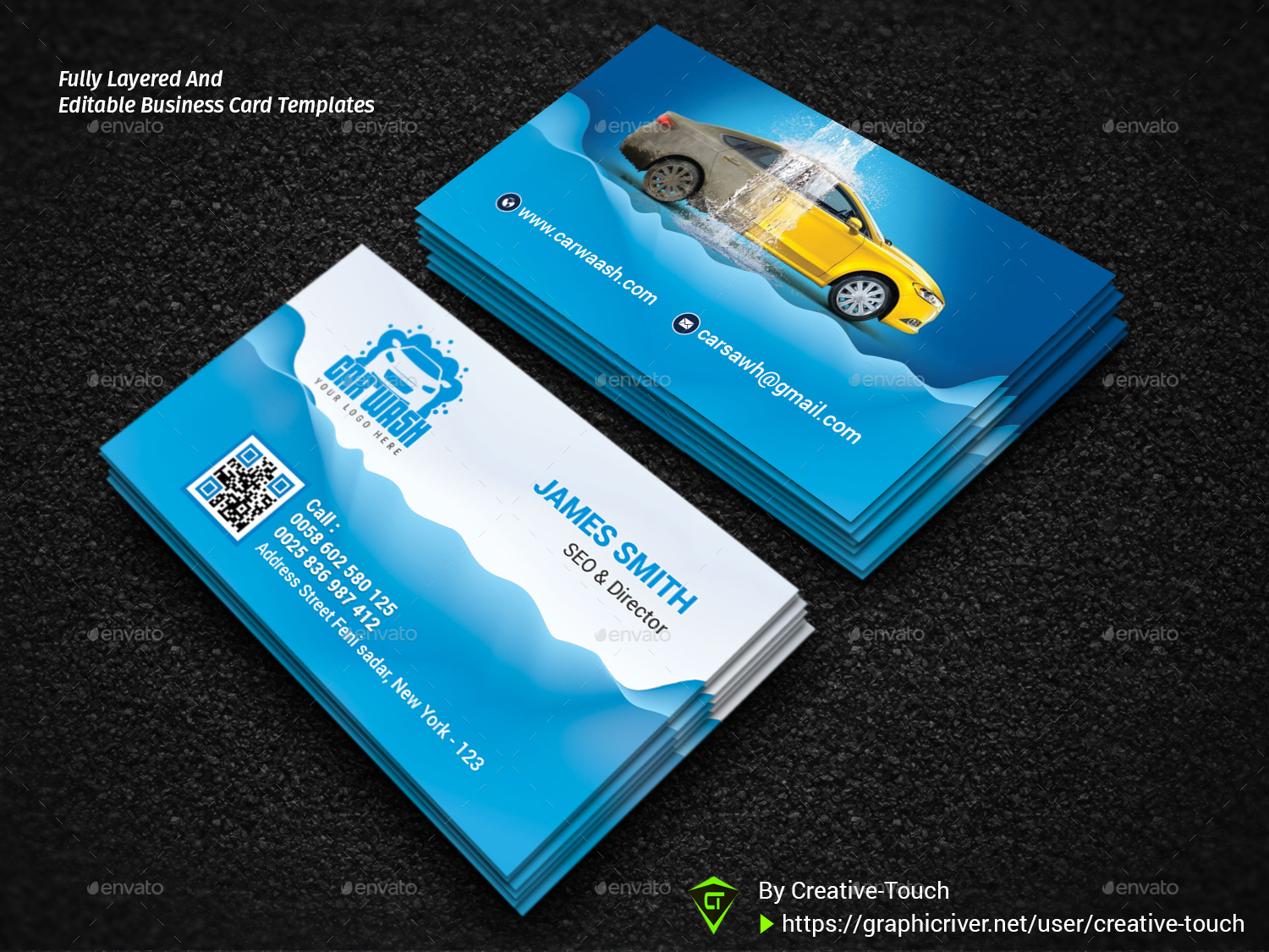 Car Wash Business Card by CreativeTouch GraphicRiver