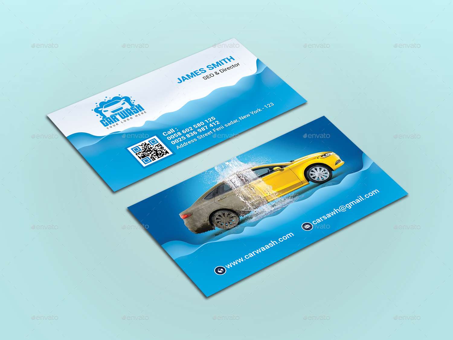 Car Wash Business Card by CreativeTouch GraphicRiver