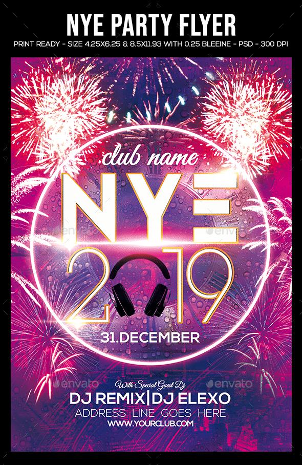 NYE Party Flyer by sparkg GraphicRiver
