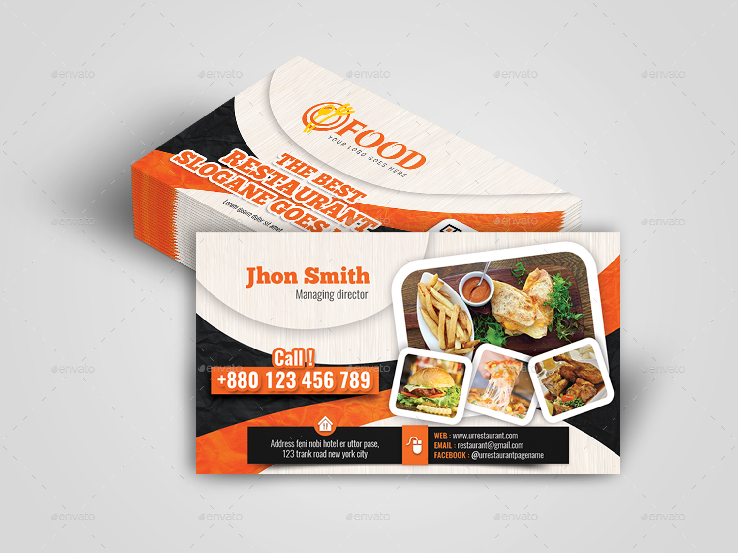 Restaurant Business Card, Print Templates GraphicRiver