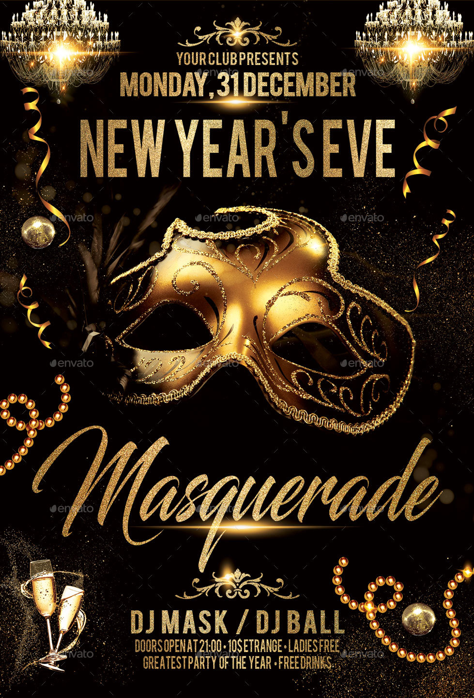 Masquerade Ball Flyer, Print Templates GraphicRiver