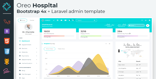 Oreo Hospital Laravel - Bootstrap 4X Admin Template By Thememakker