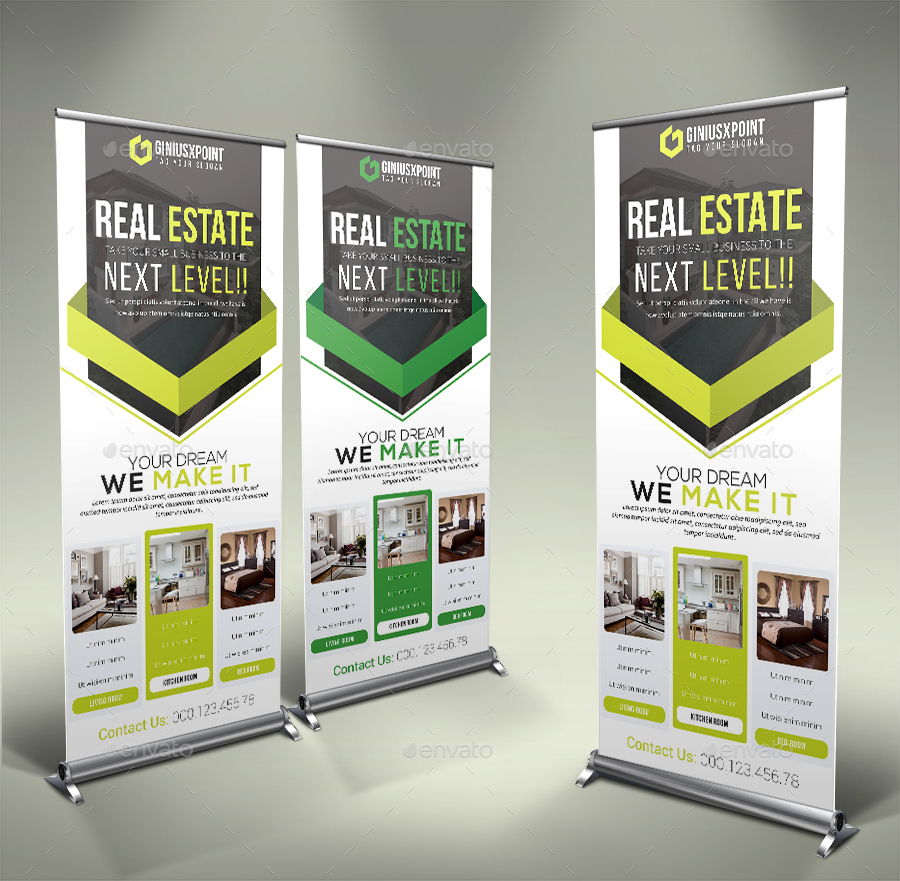 Real Estate Roll Up Banner, Print Templates GraphicRiver