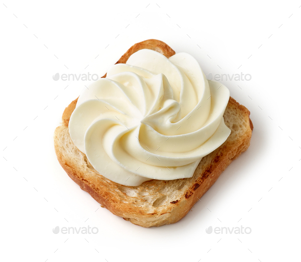 toasted bread with cream cheese Stock Photo by magone PhotoDune
