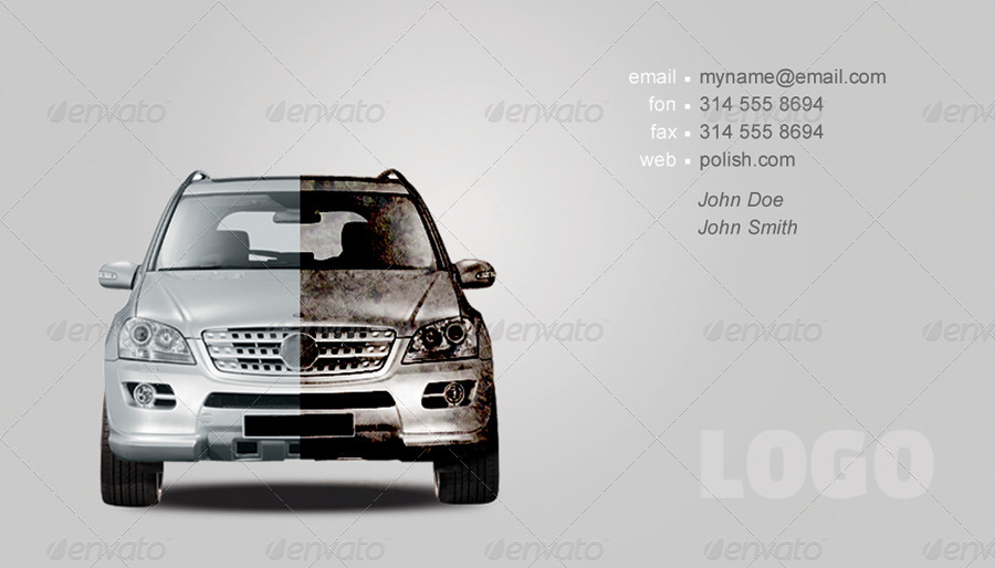 Clean & Dirty Business Card Car Polish, Print Templates GraphicRiver