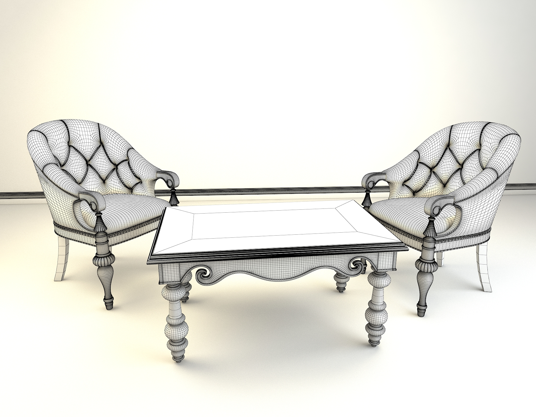 Classic Armchair and Coffee Table by nhattuankts 3DOcean