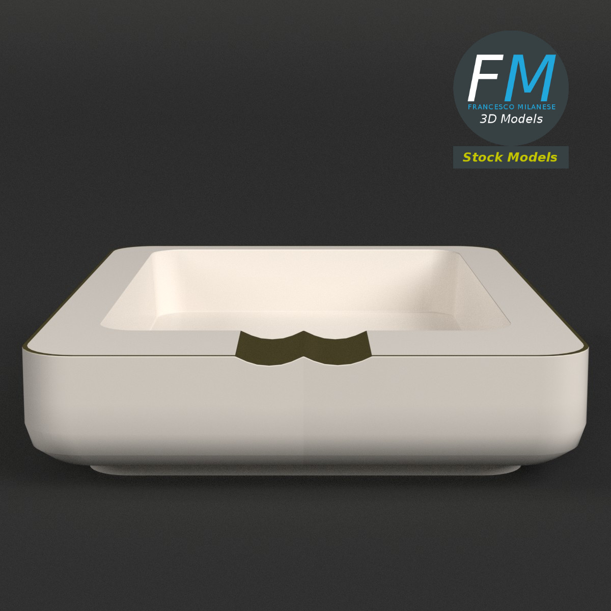 Rectangular ceramic ashtray by 3DOcean