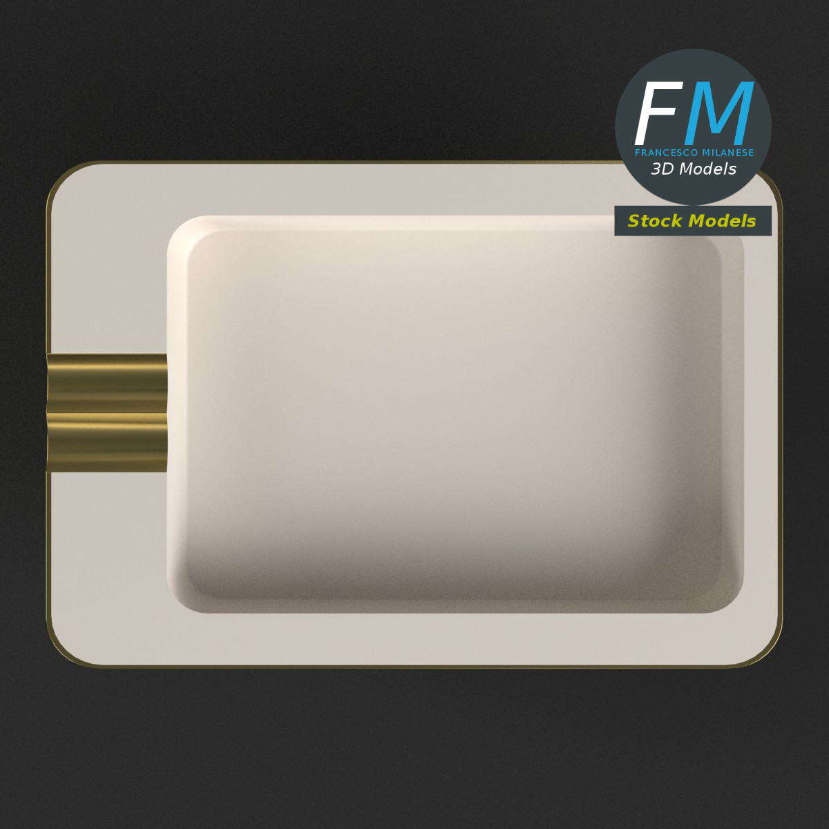 Rectangular ceramic ashtray by 3DOcean