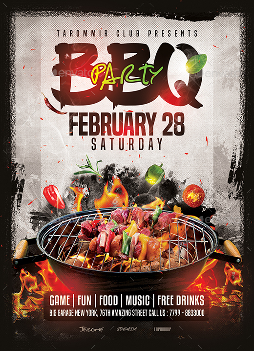 BBQ Party Flyer, Print Templates GraphicRiver