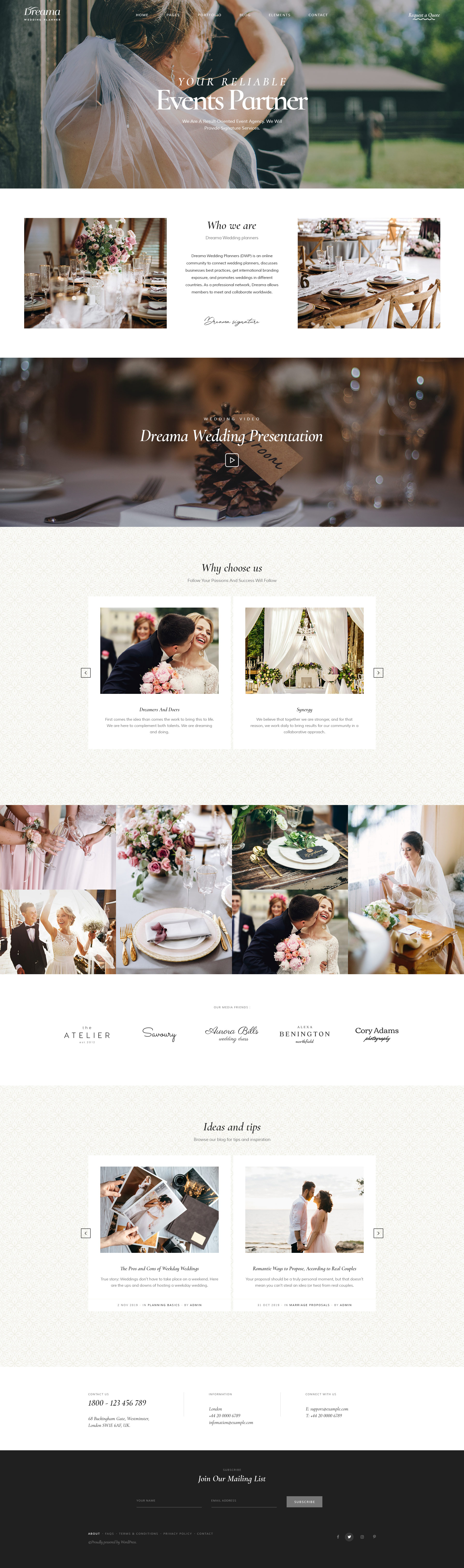 Dreama Engagement & Wedding Planner WordPress Theme by Opal_WP