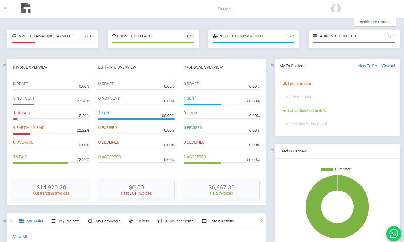 WhatsApp module for Perfex CRM - Support your clients and staff members