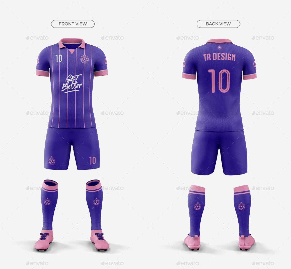 412+ Mens Full Soccer Kit Mockup Front View PSD Mockups File