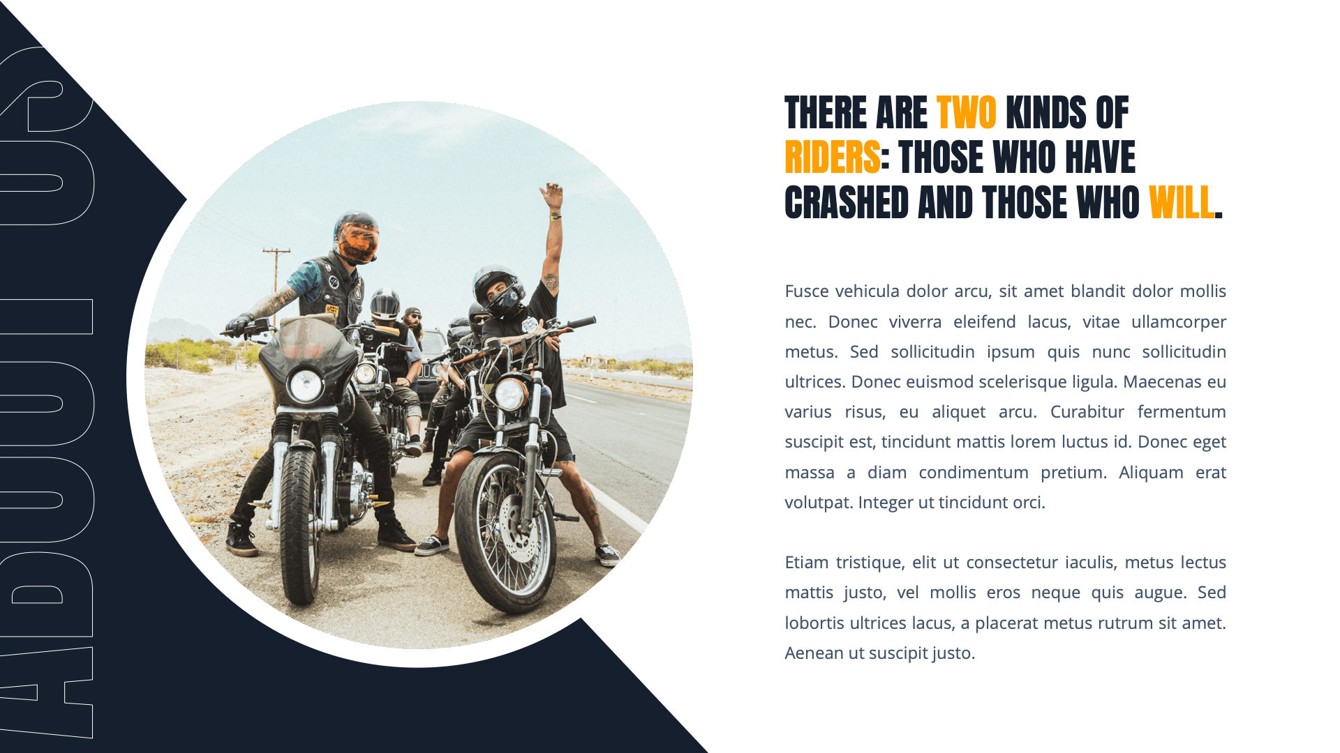 Bikers Motorcycle & Bike Powerpoint Template, Presentation Templates