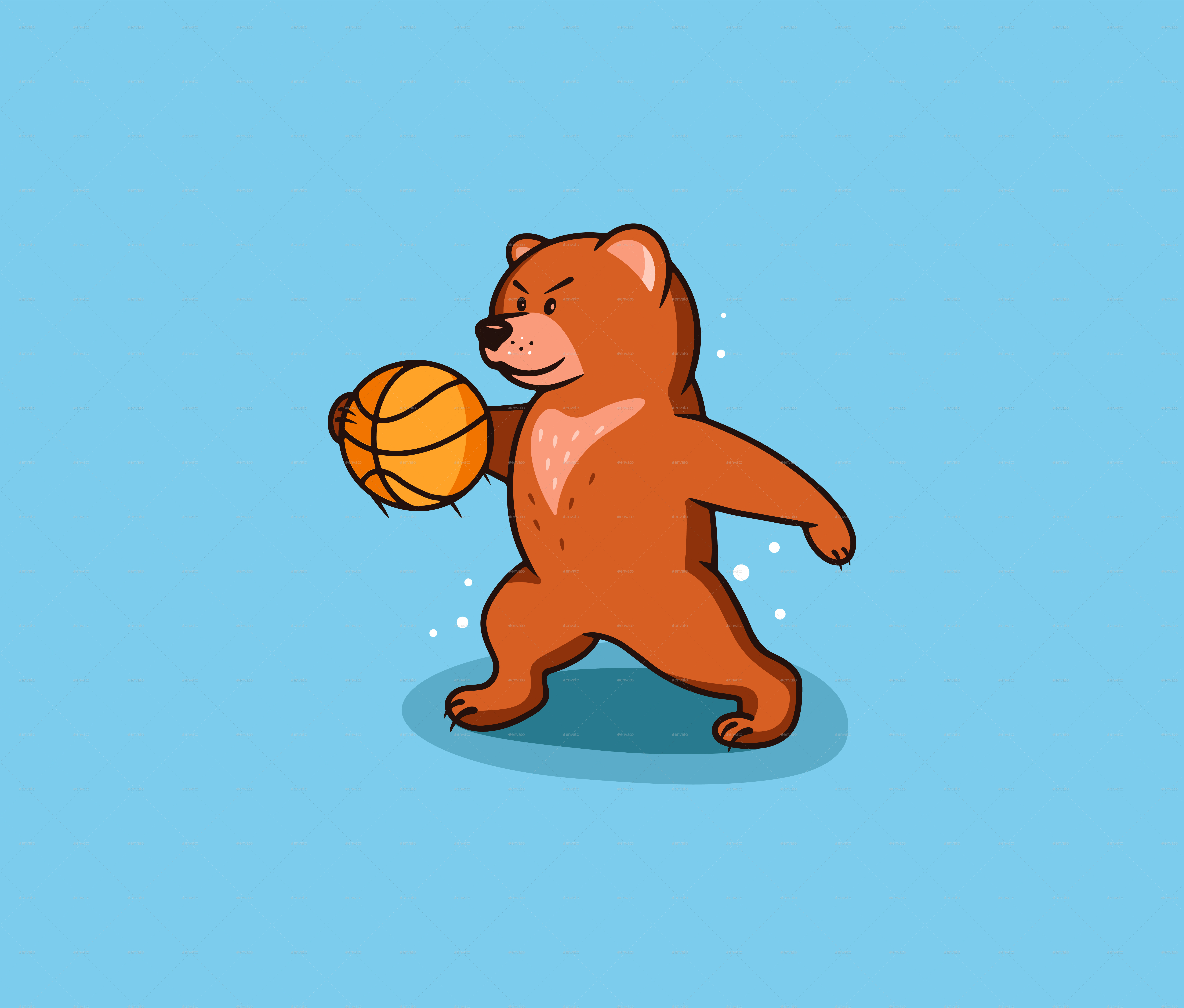 Bear Playing Basketball by Alesya_lettering GraphicRiver