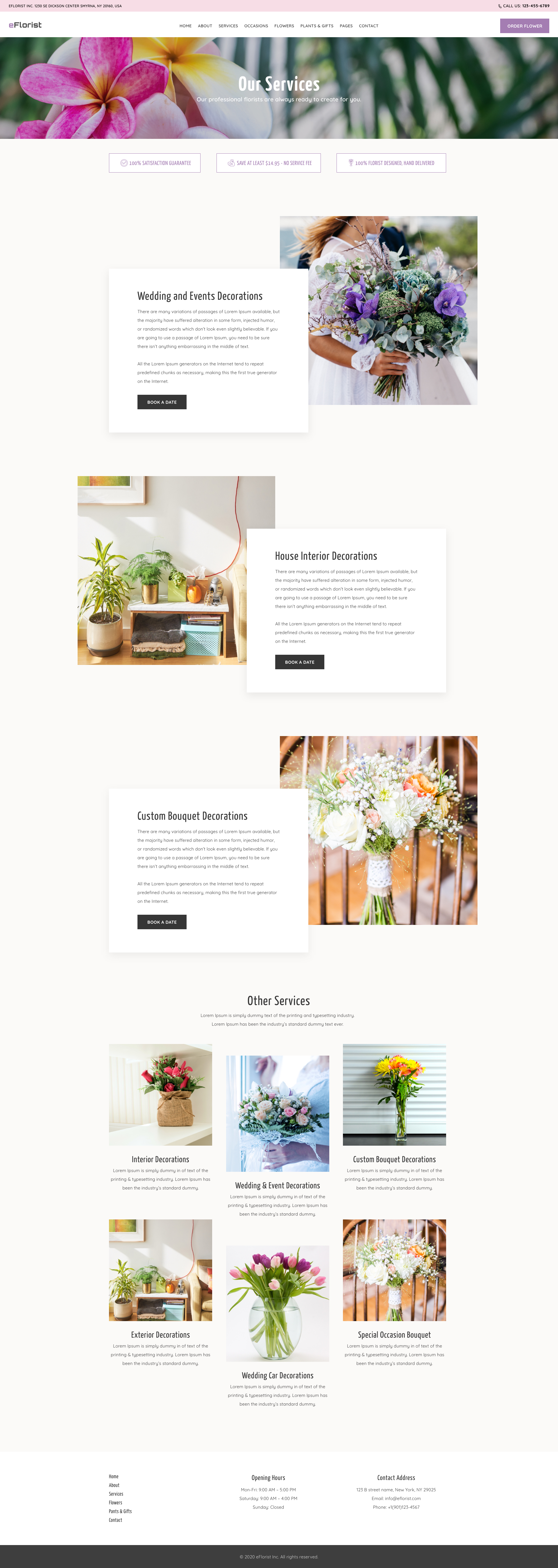 eFlorist Flower Boutique & Decoration Elementor Pro Template Kit by kaththeme