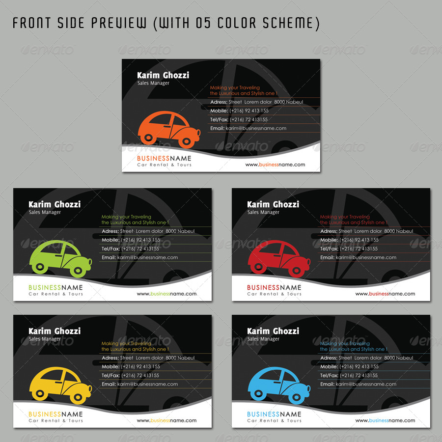 Rent A Car Company Business Card, Print Templates GraphicRiver