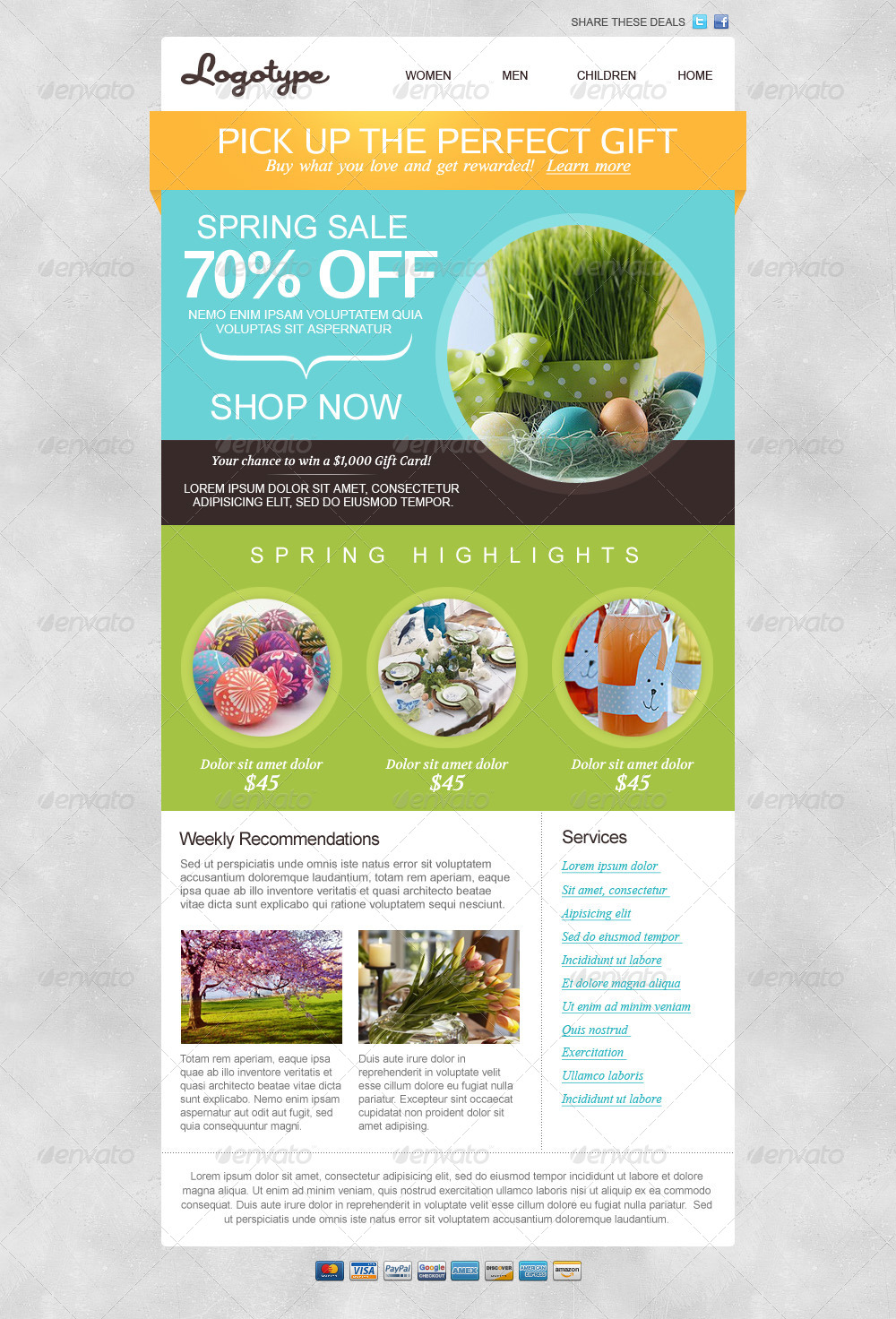 Seasonal Email Newsletter Template by mariarti GraphicRiver